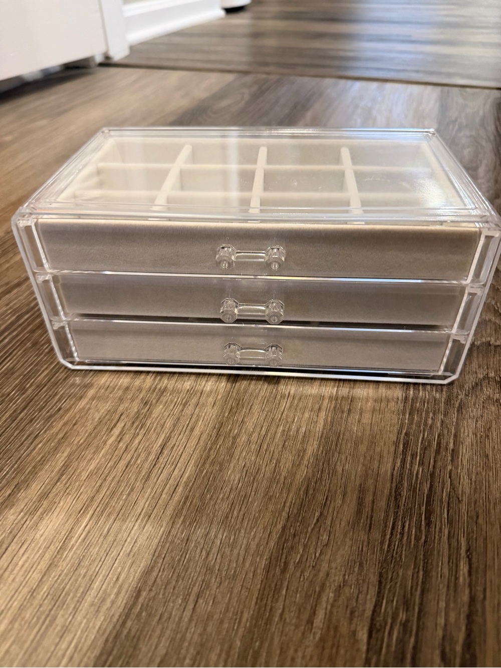 Clear Acrylic 3-Drawer Jewelry Organizer - Transparent